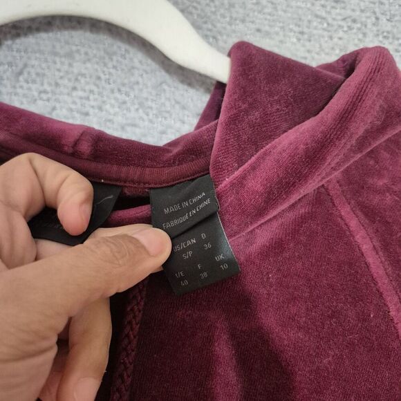 FENTY x Puma RHIANNA Women's Crop Pullover Hoodie Velour Maroon Small - Picture 3 of 6